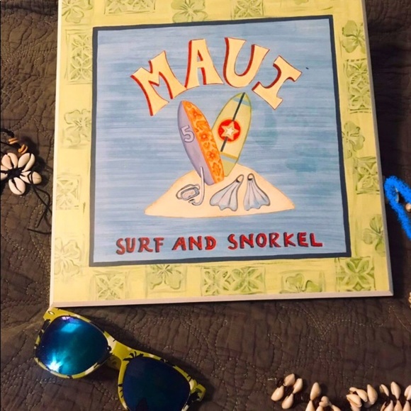 𝅺MAUI Surf Plaque by Elizabeth Brighton - Picture 1 of 3
